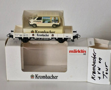 Märklin H0 Niederbordwagen Krombacher On Tour 2000 mit Wiking VW Transporter