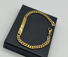 American Double Armband vergoldet – klassische Panzerkette mit Gravurplatte