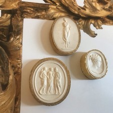 Grand Tour cameo,Gipsrelief 19.JH 3 Stück,  nummeriert
