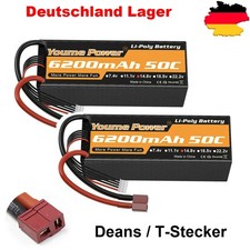 2Stück 14,8V 6200mAh 4S Deans Lipo Akku Hardcase für RC Car Truck Buggy Auto LKW