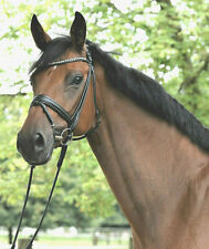 Anatomisch geformte TRENSE RUNDGENÄHT! schwarz + STRASS, schwed. Gr. WB