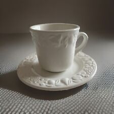 Quadrifoglio Franco Giorgi Teetasse+Untertasse weiß Reliefrand ObstmusterVintage