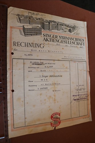 Tolle alte rechnung singer - tolle,