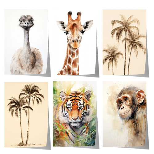 Safari poster giraffe tiger - safari,
