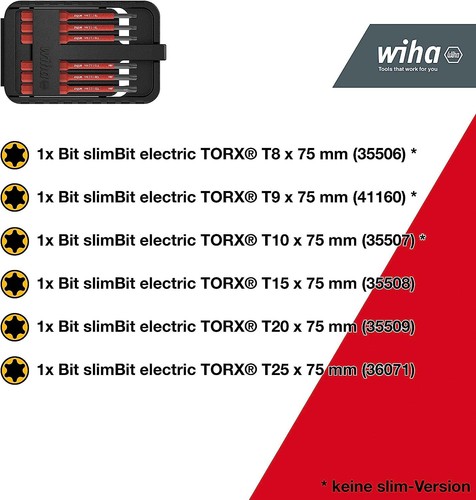 Set wiha bit slimbit electric - set,