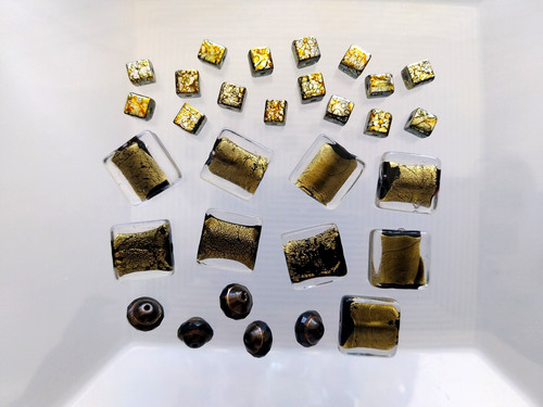 Mix glasperlen goldfarben - glasperlen,