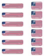 12x 3D Gel Aufkleber USA Amerika Fahne Flagge Flag Sticker Auto Motorrad