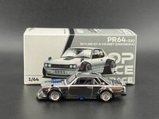 Pop Race Nissan GT-R V8 Drift Hakosuka Silber Chrom 640330 1/64