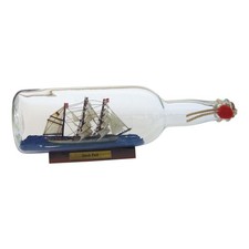 Flaschenschiff - Gorch Fock Buddelschiff aus Glas/Holz/Messing 29 x 8 cm