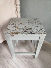 alter Holzhocker aufgearbeitet Küchenhocker helles türkis  50er 60er