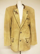 Natural Trachten Leder Janker Ziegenvelour braun lässige Trachtenjacke Gr.54