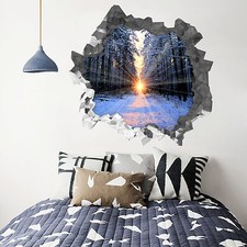 3D Wald schnee 523 Mauer