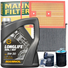 INSPEKTIONSPAKET+MANNOL 5W30 1.4 TDI für VW POLO SKODA FABIA 3 RAPID SEAT IBIZA 