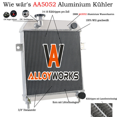 52mm aluminium kühler - aluminium, für