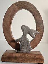 Skulptur Osterei Hase Holz