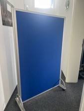 Trennwände für Büro, Akustik-Trennwand, blau auf Rollen 150x100cm, 6 Stück