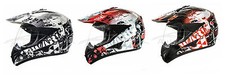 Crosshelm mit Visier Quad ATV Enduro Helm Motorradhelm Schwarz Weiß Rot S M L XL