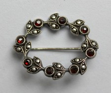 Brosche Silber 835 Granat