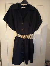 Leinen-Kleid Damen, Größe M, schwarz