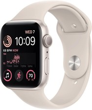 Apple Watch SE (2022) Beige Smartwatch GPS 44mm 32GB OLED NFC WLAN iOS Unisex