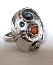 Ring silber koralle handarbeit - silber,