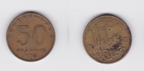 Pfennig messing münze ddr - pfennig,