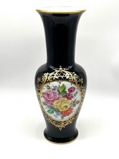 VASE * KOBALTBLAU MIT BLUMENMALEREI * PGH *