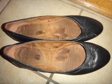 schwarze Echtleder Ballerinas