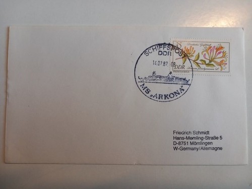 Ddr 2577 auf schiffspostbrief - ddr,