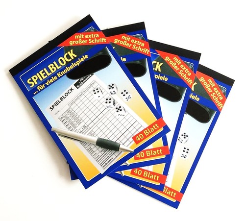 Spielblock würfelspiel - spielblock,