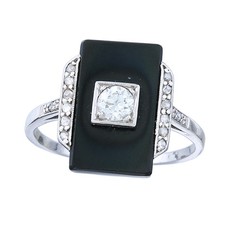 Ring Altschliff Diamanten Onyx