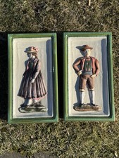 2 Majolika Kachelofenfliesen