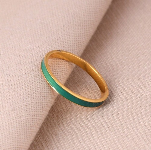 Grün emaille bandring gold - grün,