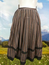 Trachtenrock Distler braun Vintage mit effektvollem Muster Trachten Rock Gr.38