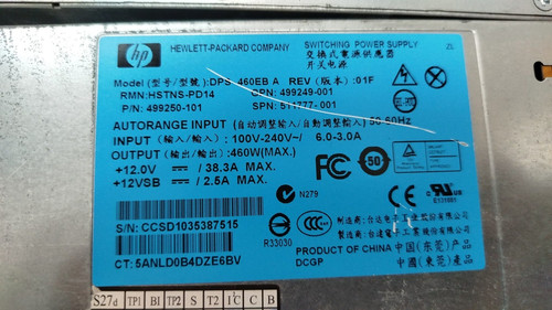Hstns pd14 460w server - hp, hstns-pd14