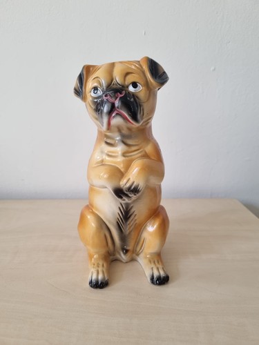 Vintage mops hund keramik - mops,