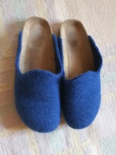 Pantoletten 42 Wolle Damen Herren  Blau Winter Warm Natürlich Öko 