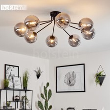 Ess Wohn Schlaf Zimmer Raum Leuchten Rauchglas Decken Lampen 8-flammig schwarz