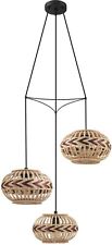 EGLO Pendel Hänge Leuchte Lampe DONDARRION Holz Rattan natur Stahl schwarz 57cm