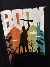 T-Shirt Schwarz Boom Aufdruck