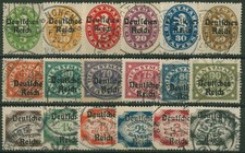 Deutsches Reich Dienstmarken Bayern mit Aufdruck 1920 D 34/51 gestempelt