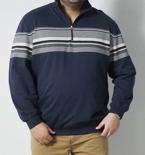 Leichter HERREN-TROYER-PULLOVER marine-blau-weiss-grau GR.64/66 NEU