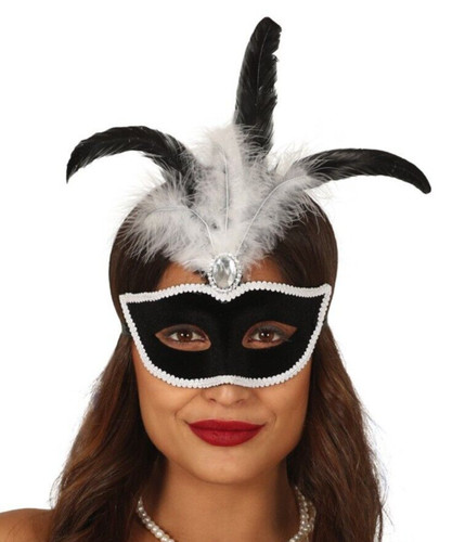 Schwarze samt maske - maske, mit