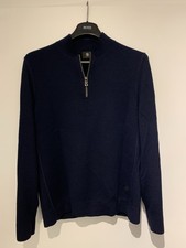 Herrenpullover Troyer, Bogner, Blau, Größe L