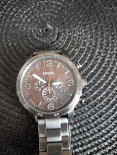 Fossil Herren Uhr Chronograph, Nate, JR1355, XL, Neue Batterie, Gliederband