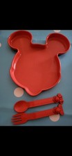 Tupperware - Disney Mickey Maus Kinder Ess-Set - Teller, Besteck, Rot NEU OVP