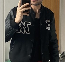 Schwarze Varsity Jacke mit