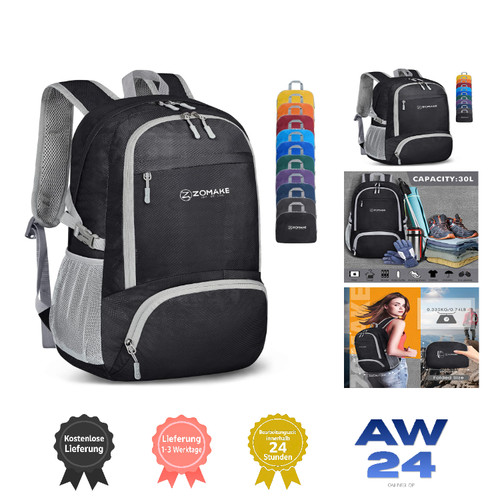 Zomake faltbarer rucksack 30l - faltbarer,