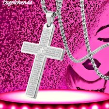 2C3) Religiöse Edelstahl Halskette Jesus Kreuz Anhänger Unisex Schmuck Geschenk