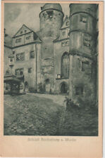 Alte AK Schloß Rochsburg a. Mulde, Innerer Hof mit Hungerturm, Brunnen